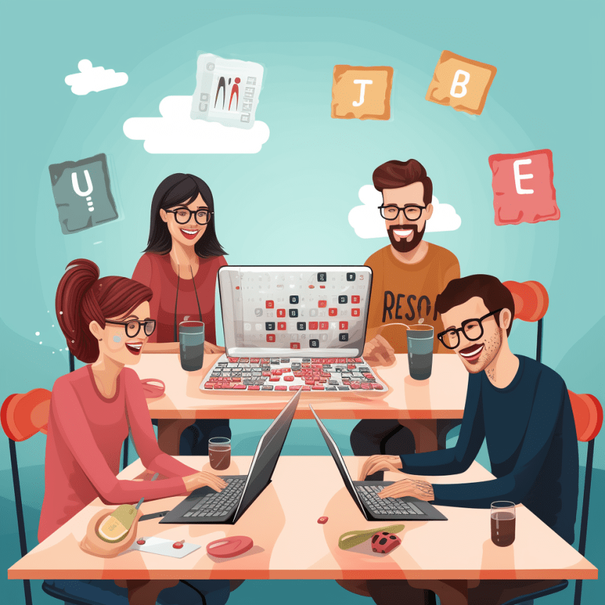 people playing doddle game